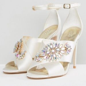 Bridal Embellished heeled sandals, Size 8